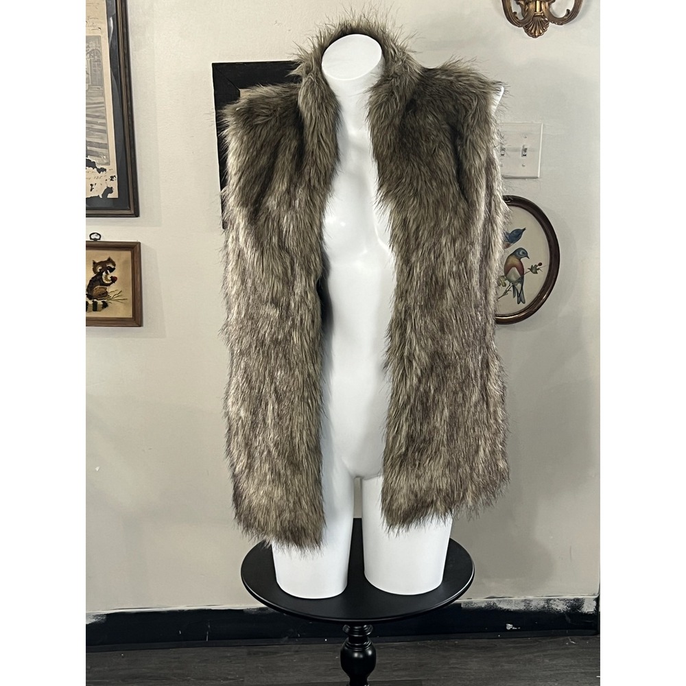 Abercrombie & Fitch Brown Vintage Faux Fur Vest Size M